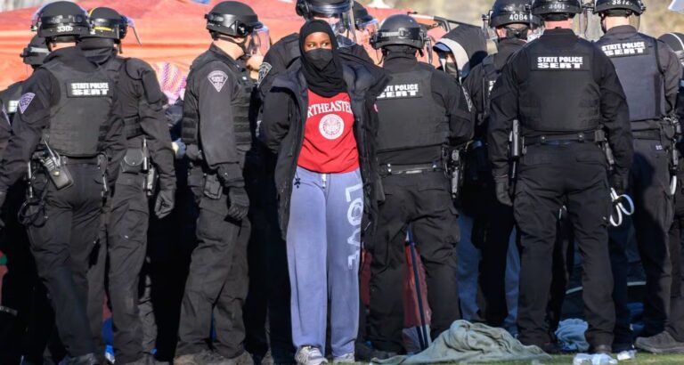 Police Arrest Over 100 Demonstrators at Northeastern University Protest