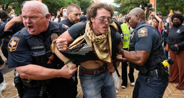 Protesters Clash with Police at University of Texas Over Israel-Hamas Conflict
